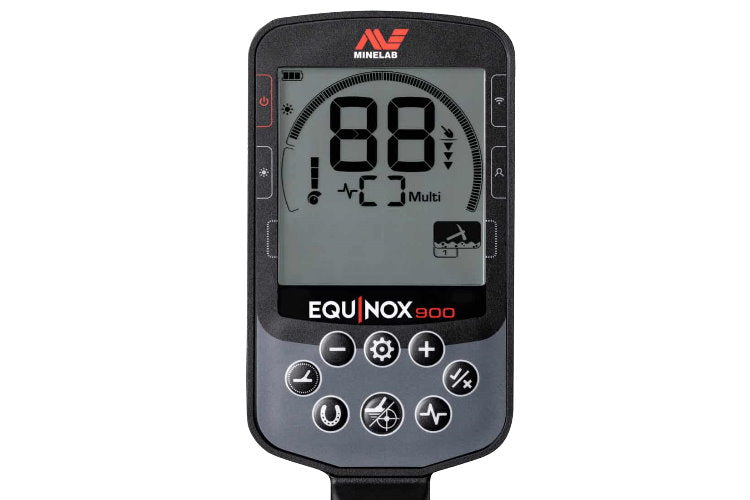 Metalldetektor Minelab Equinox 900 mit Funkkopfhörer und 2 Suchspulen